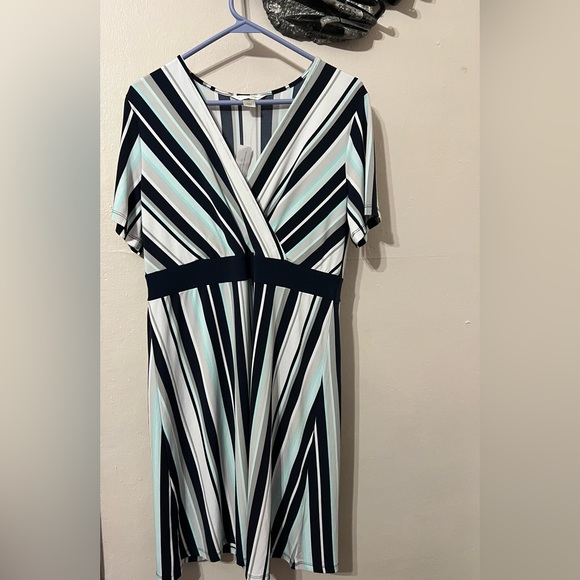 NWT CJ BANKS Striped Dress - Picture 1 of 6